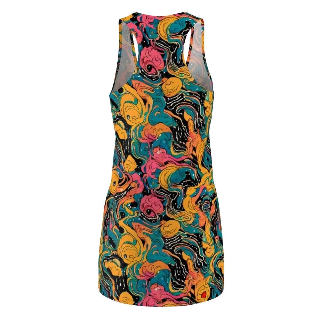 Ink Ocean on Racerback Dress — Back