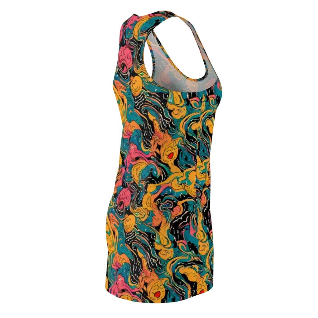 Ink Ocean on Racerback Dress — Back Side