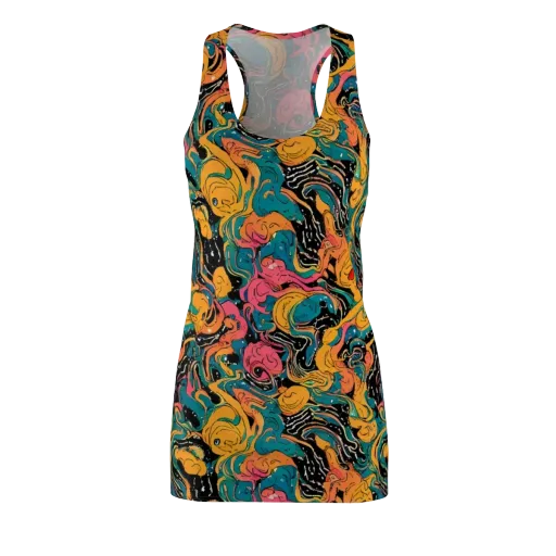 Ink Ocean on a Racerback Dress