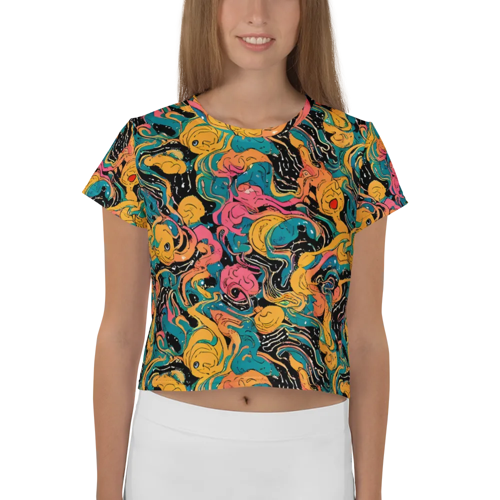 Ink Ocean on Crop Tee — Front