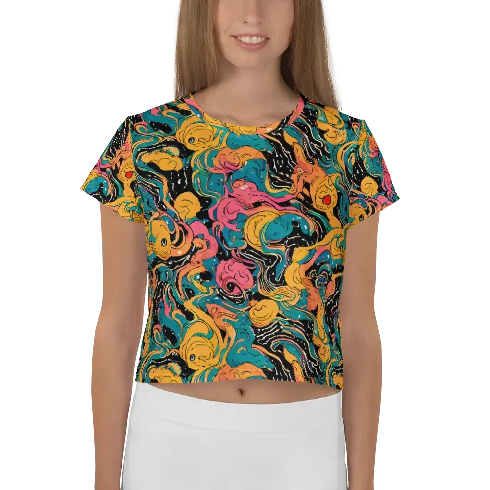 Ink Ocean on Crop Tee — Front