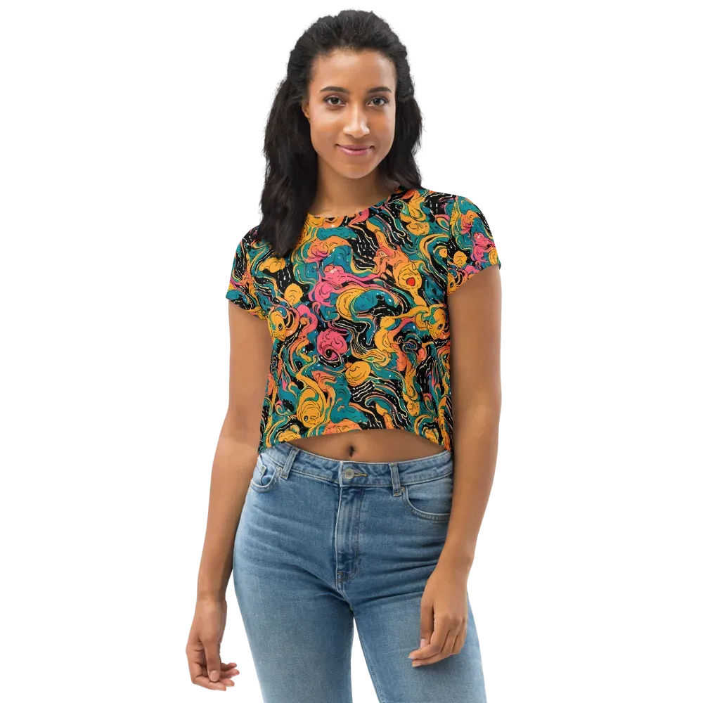 Ink Ocean on Crop Tee — Front