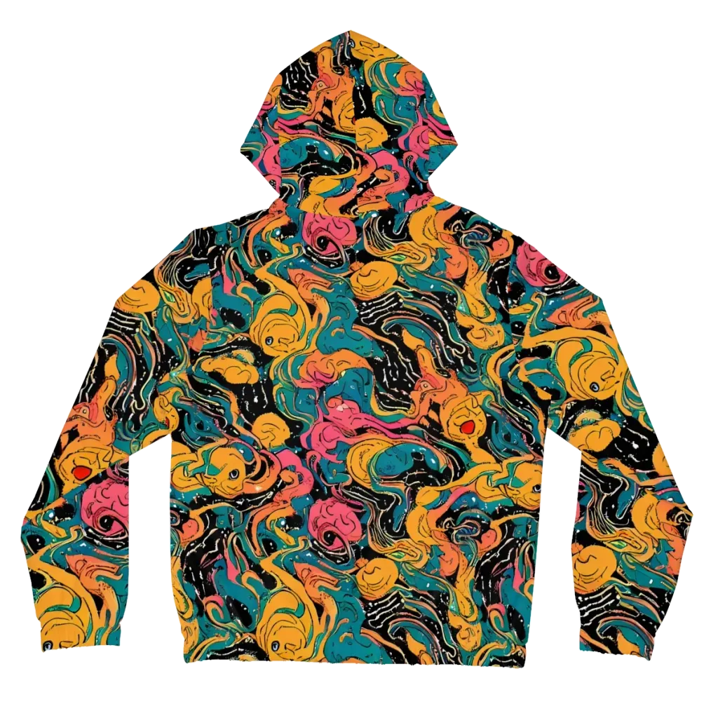Ink Ocean on Women's Full-Zip Hoodie — Back