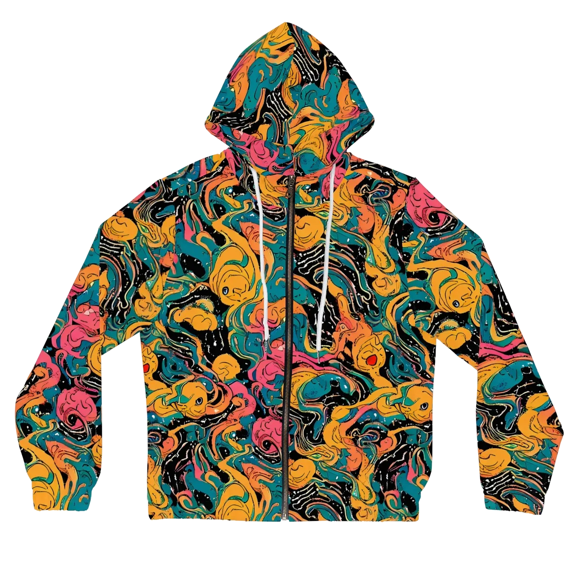 Ink Ocean on Women's Full-Zip Hoodie — Front