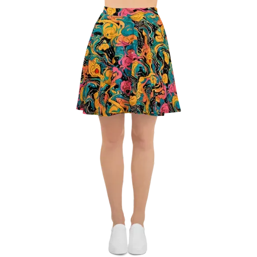 Ink Ocean on a Skater Skirt