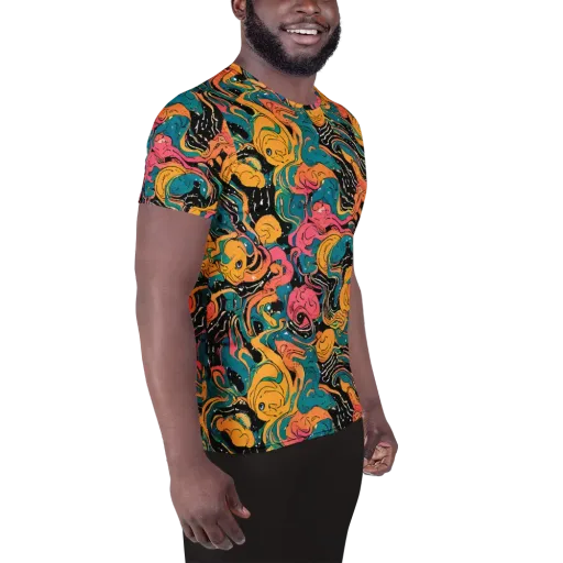 Ink Ocean on a Men's Athletic T-Shirt