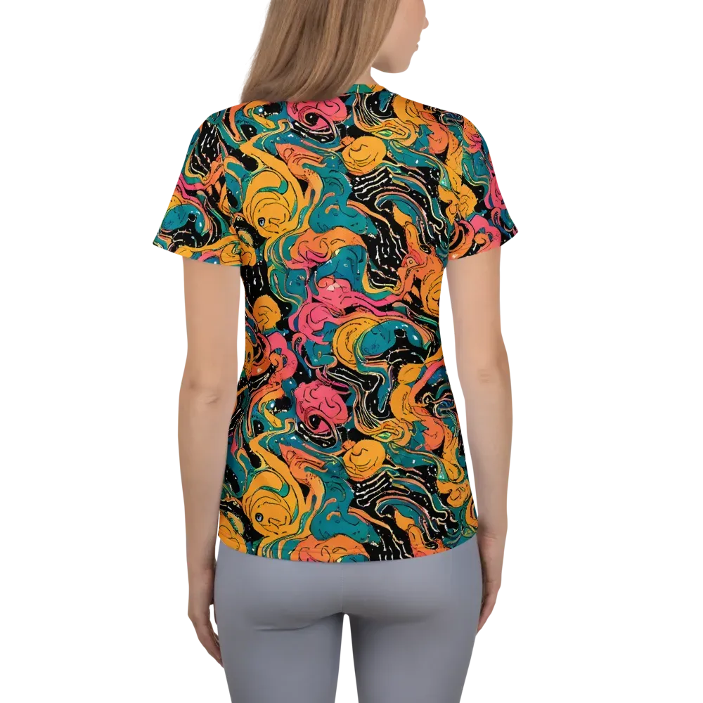 Ink Ocean on Women's Athletic T-Shirt — Back