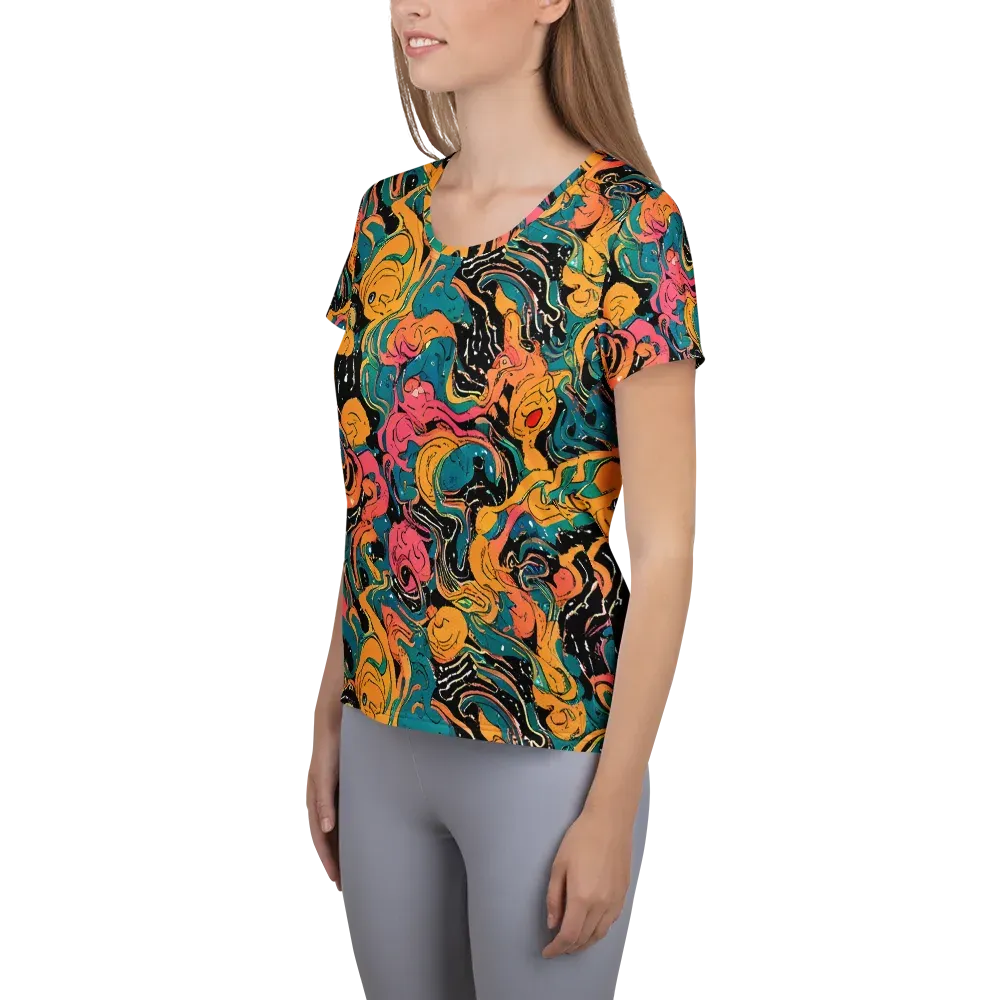 Ink Ocean on Women's Athletic T-Shirt — Left