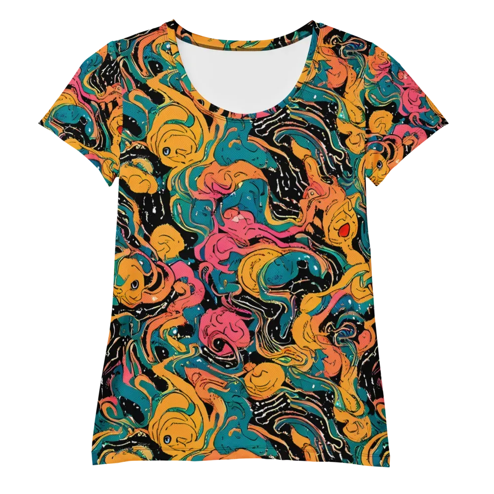 Ink Ocean on Women's Athletic T-Shirt — Front