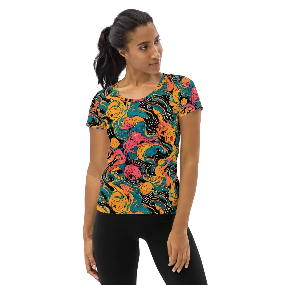 Ink Ocean on Women's Athletic T-Shirt — Front