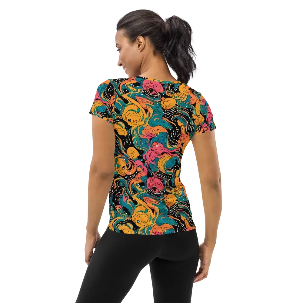 Ink Ocean on Women's Athletic T-Shirt — Back