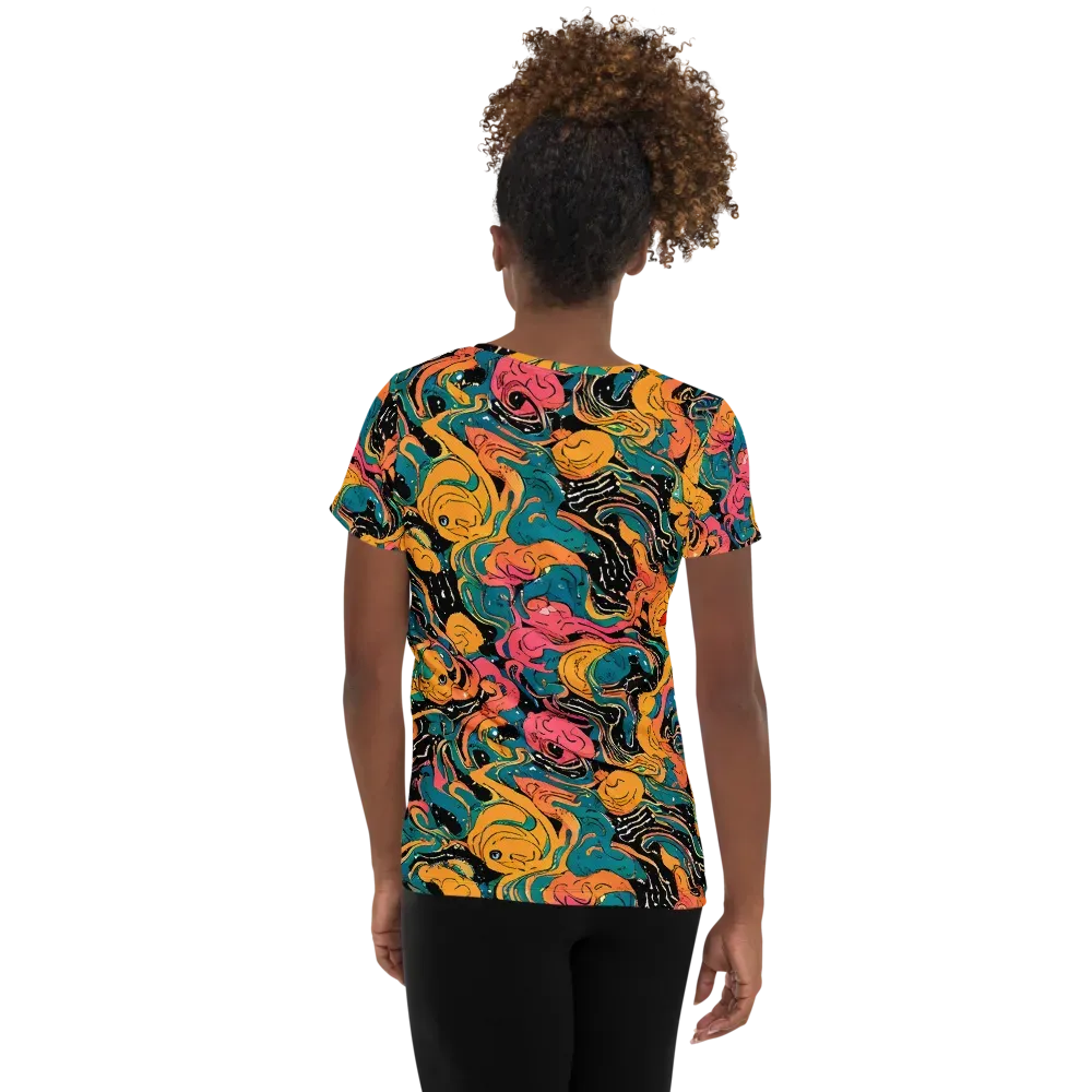 Ink Ocean on Women's Athletic T-Shirt — Back