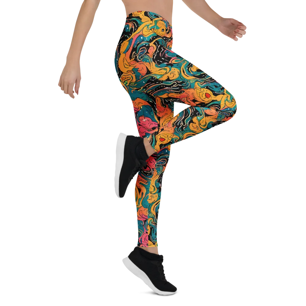 Ink Ocean on Leggings — Right