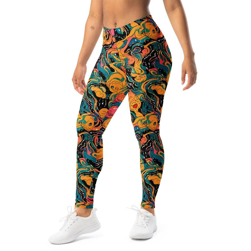 Ink Ocean on Leggings — Left Front