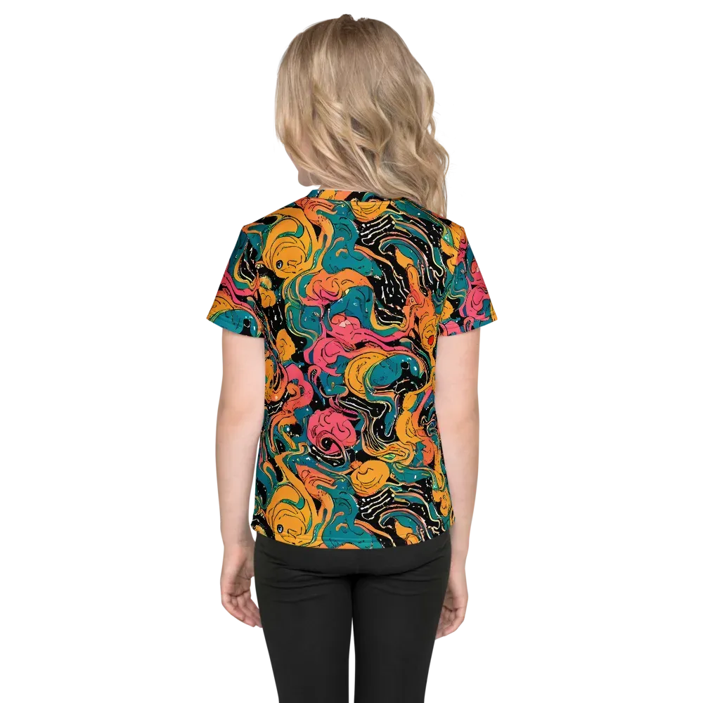 Ink Ocean on Kids Crew Neck T-Shirt — Back