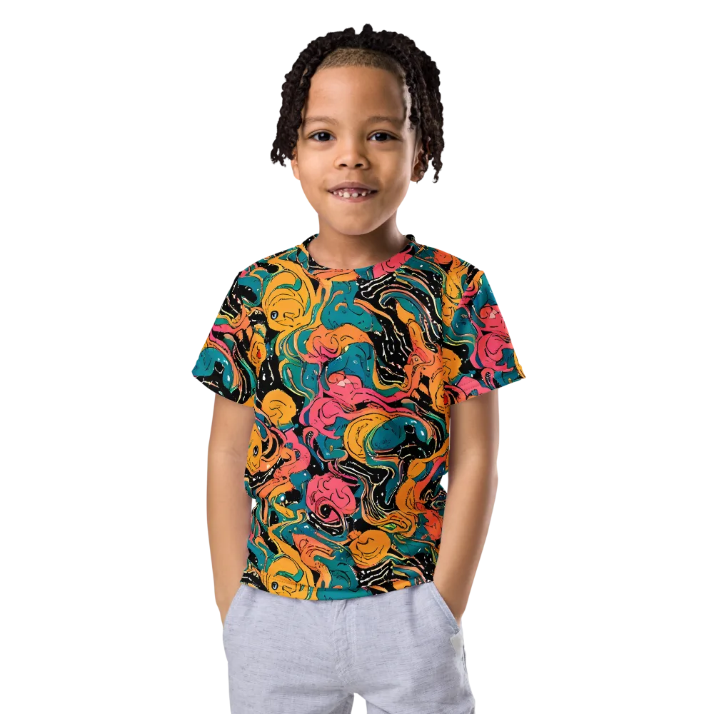 Ink Ocean on Kids Crew Neck T-Shirt — Front