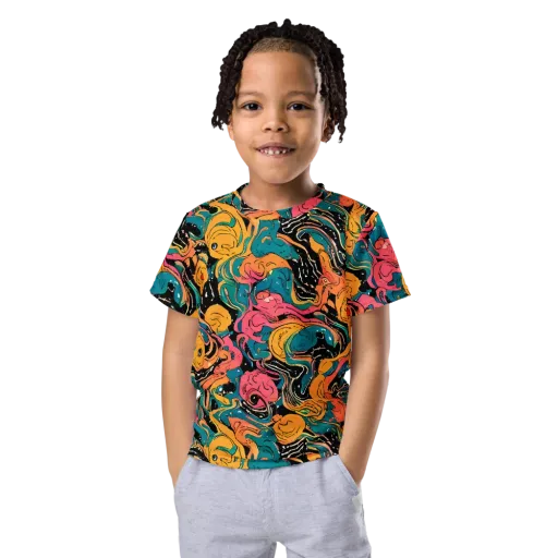 Ink Ocean on a Kids Crew Neck T-Shirt