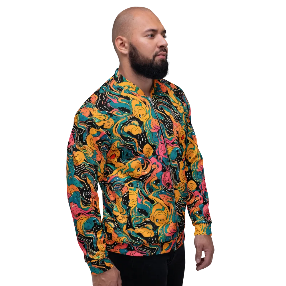 Ink Ocean on Bomber Jacket — Right
