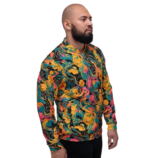 Ink Ocean on a Bomber Jacket