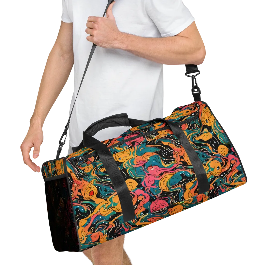Ink Ocean on Duffle Bag — Right Front