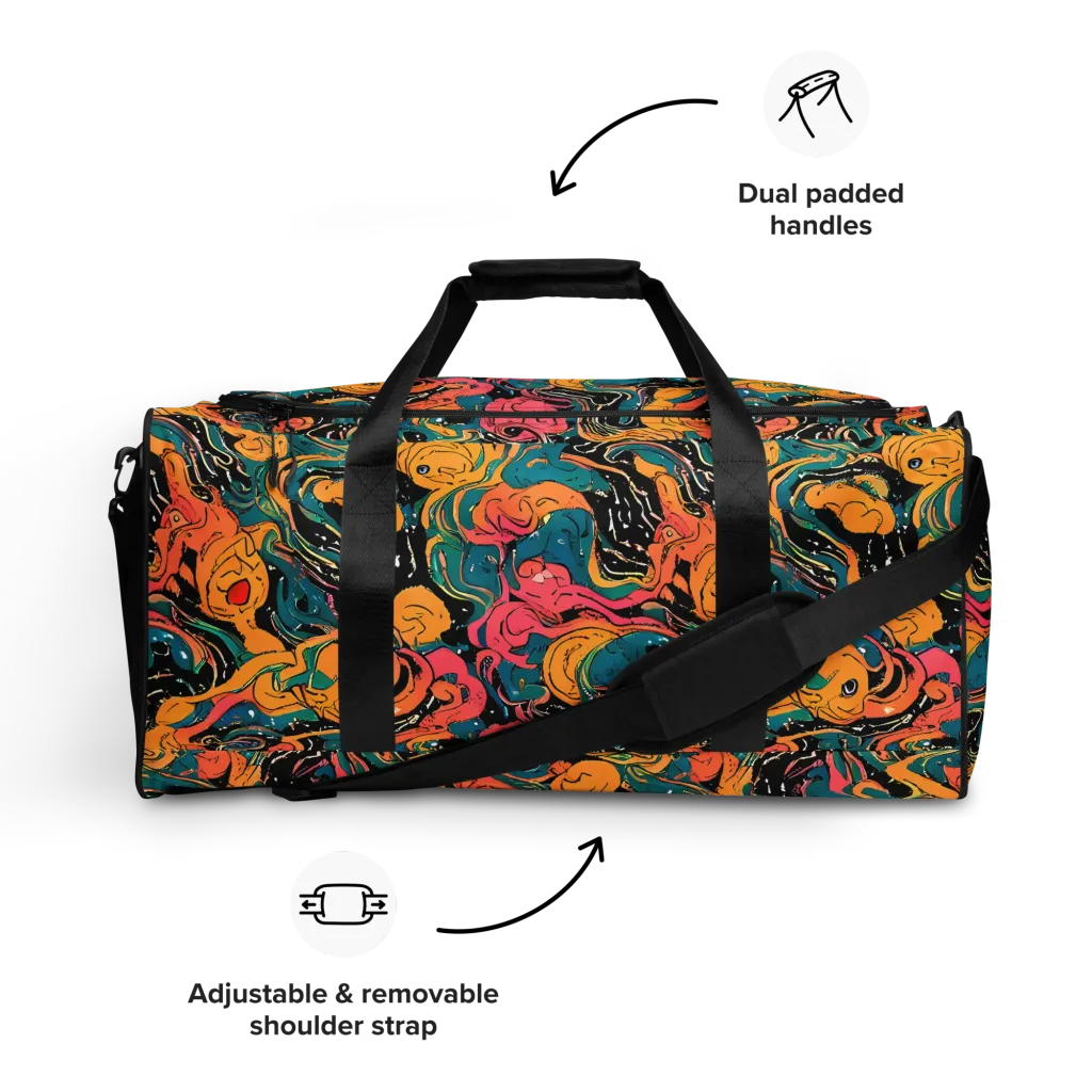 Ink Ocean on Duffle Bag — Front