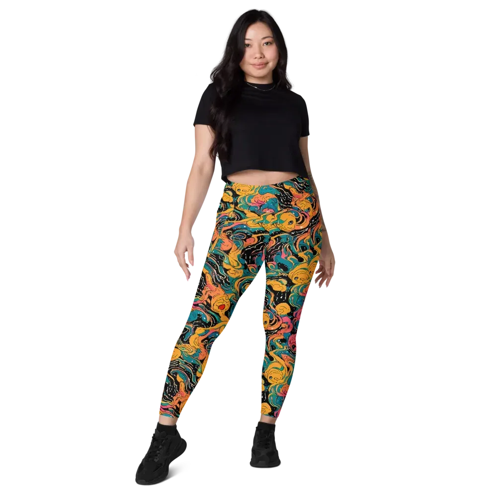 Ink Ocean on Leggings with Pockets — Front