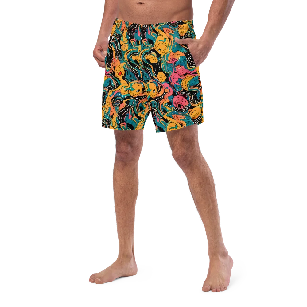Ink Ocean on Swim Trunks — Left Front