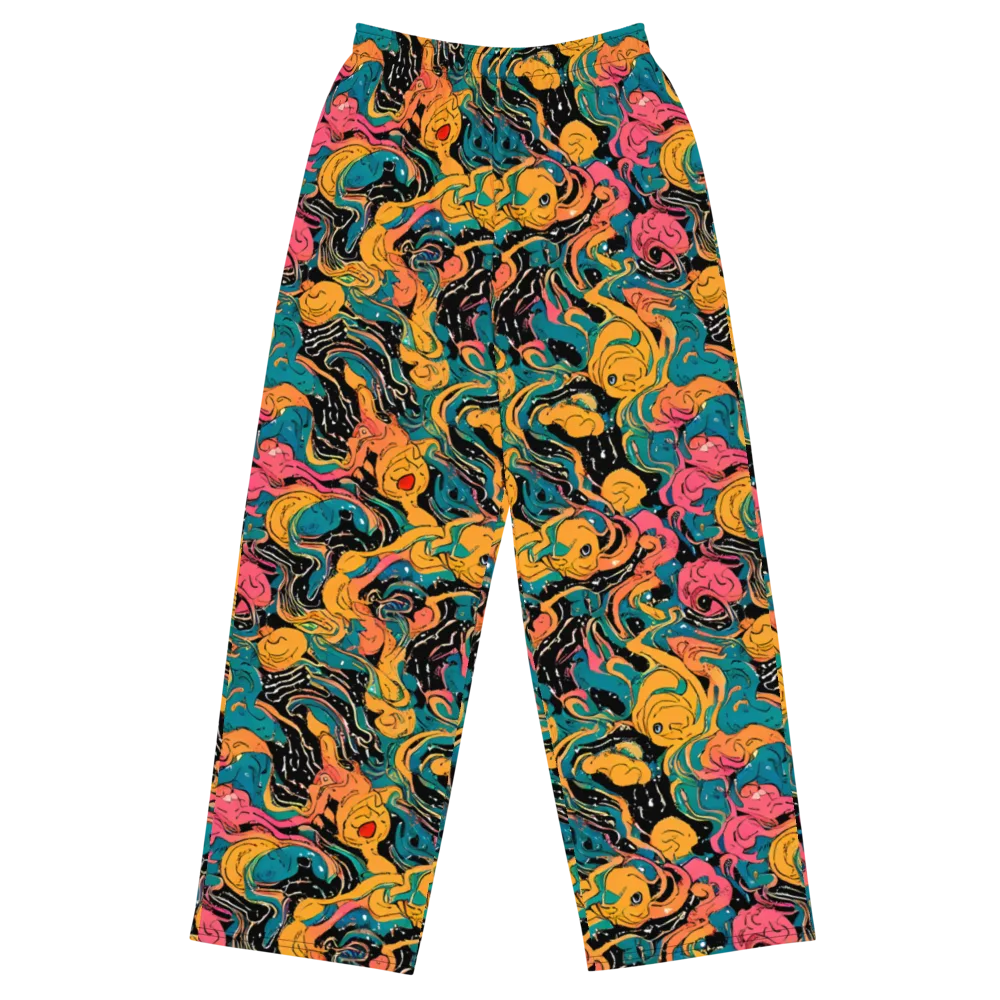 Ink Ocean on Wide-Leg Pants — Front