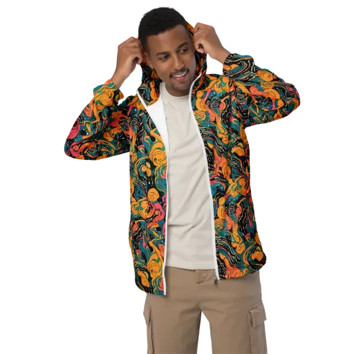 Ink Ocean on a Men's Windbreaker
