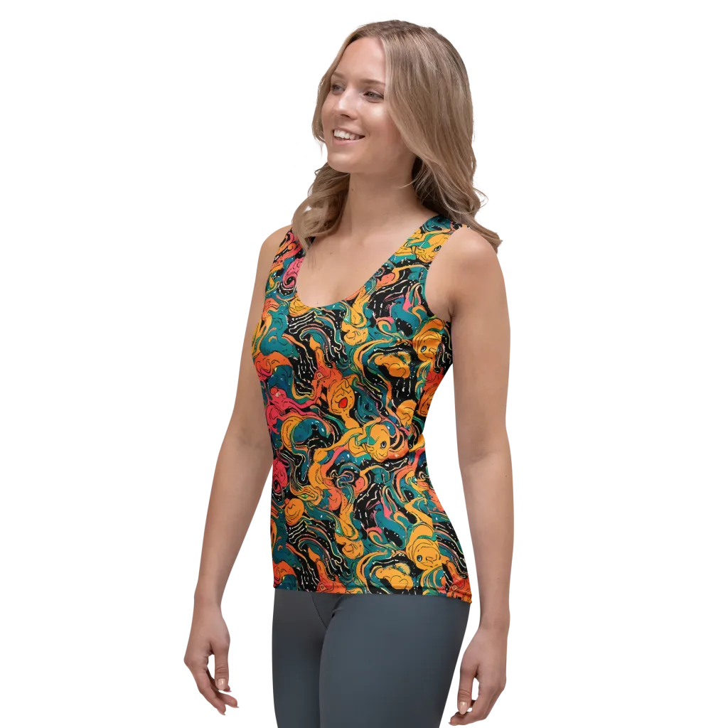 Ink Ocean on Women's Tank Top — Left Front