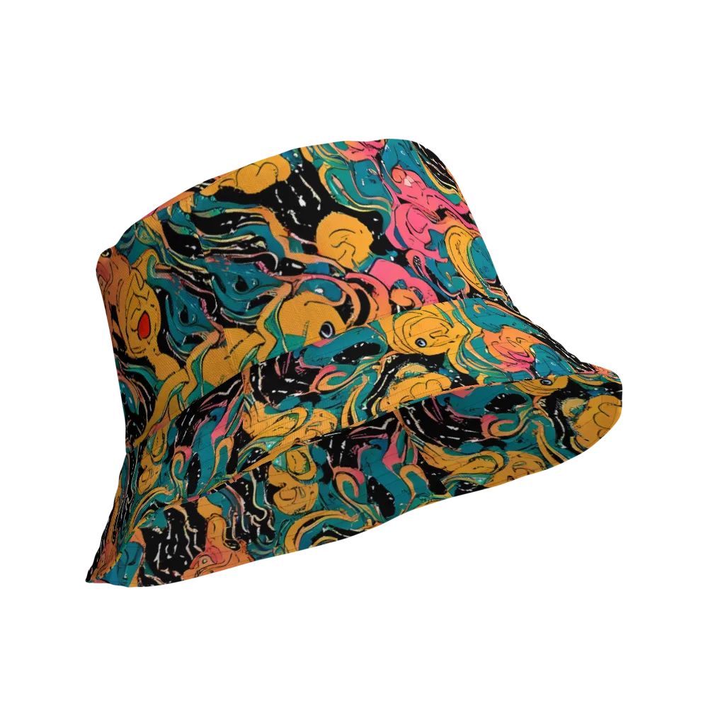 Ink Ocean on Reversible Bucket Hat — Product details Outside