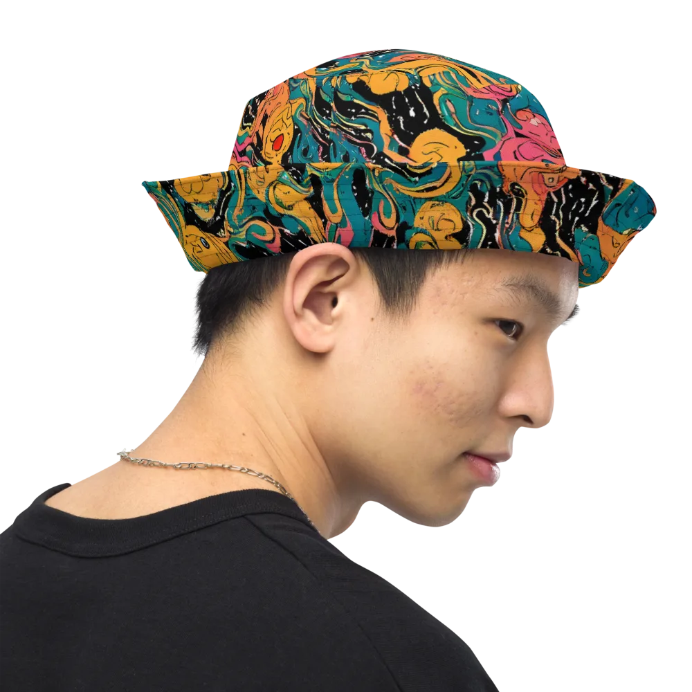 Ink Ocean on Reversible Bucket Hat — Right Outside