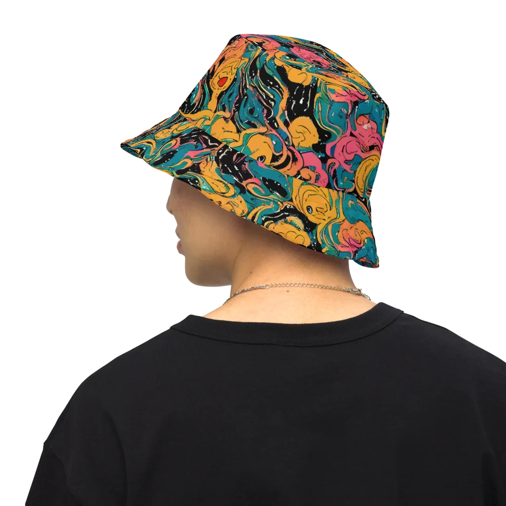Ink Ocean on Reversible Bucket Hat — Back Inside