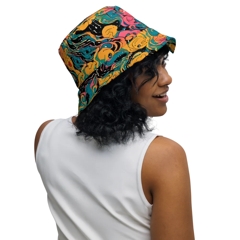 Ink Ocean on Reversible Bucket Hat — Right Outside