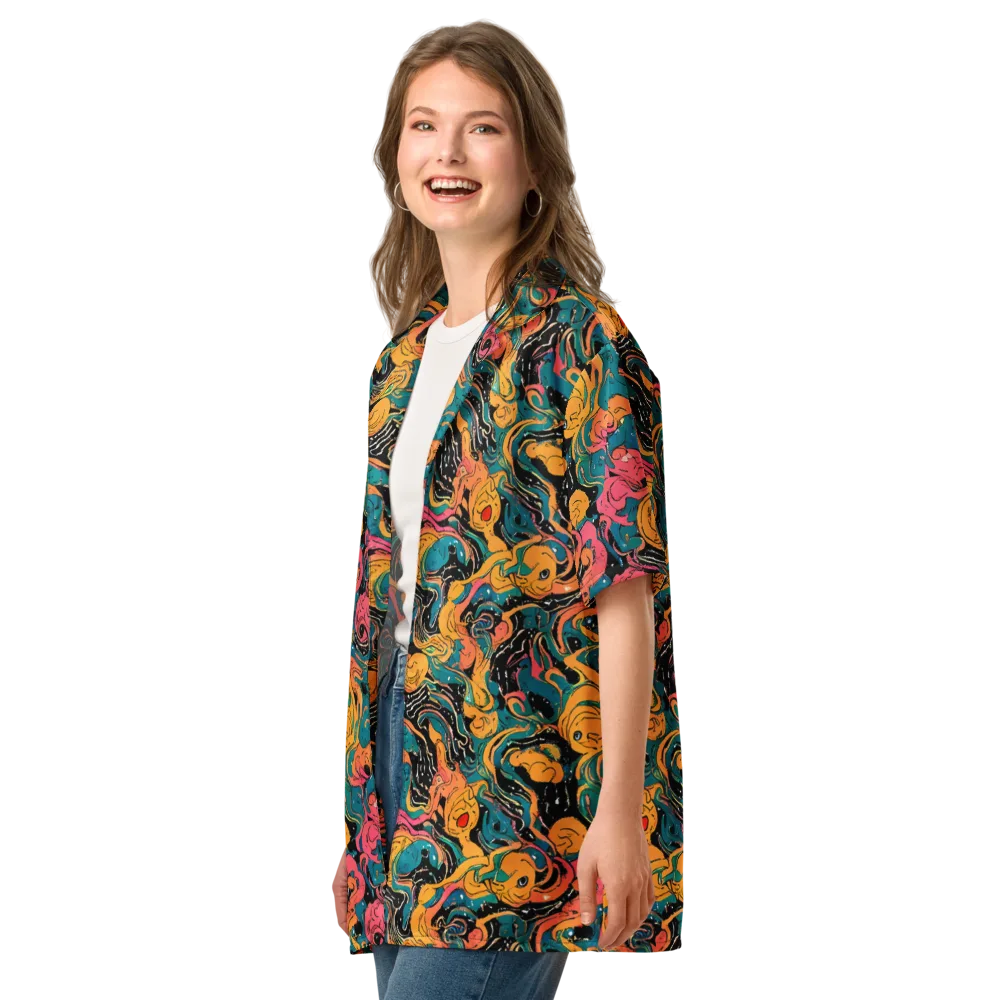 Ink Ocean on Button Shirt — Left Front