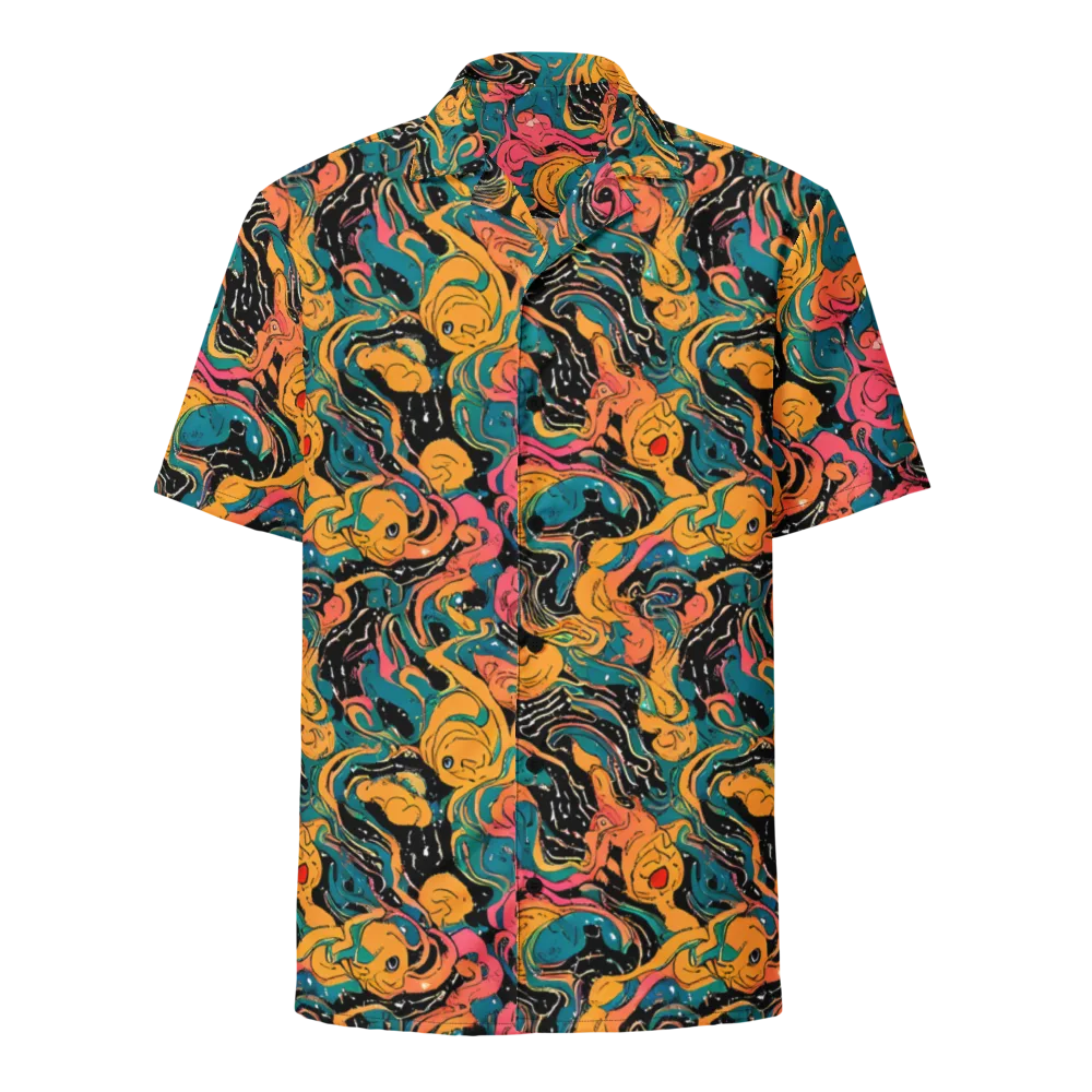 Ink Ocean on Button Shirt — Front