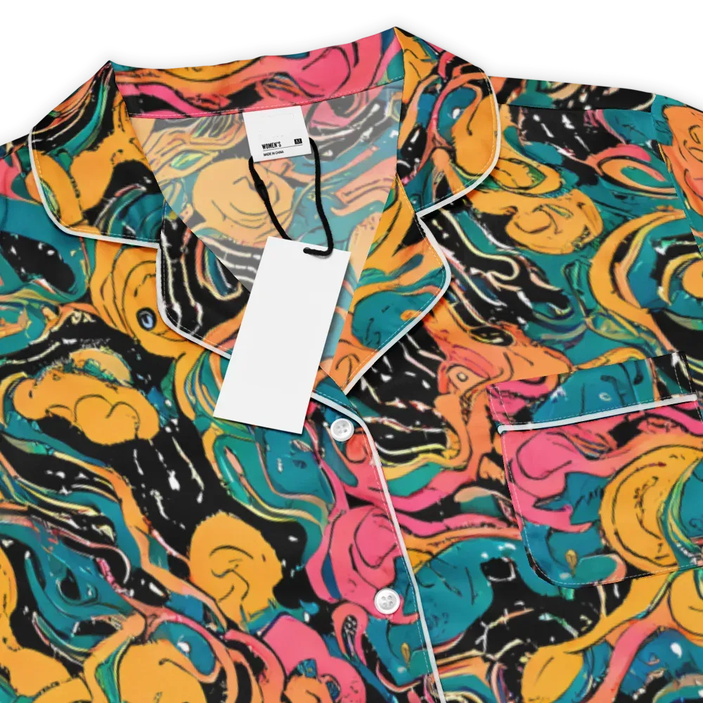 Ink Ocean on Women's Short Sleeve Pajama Top — Product details