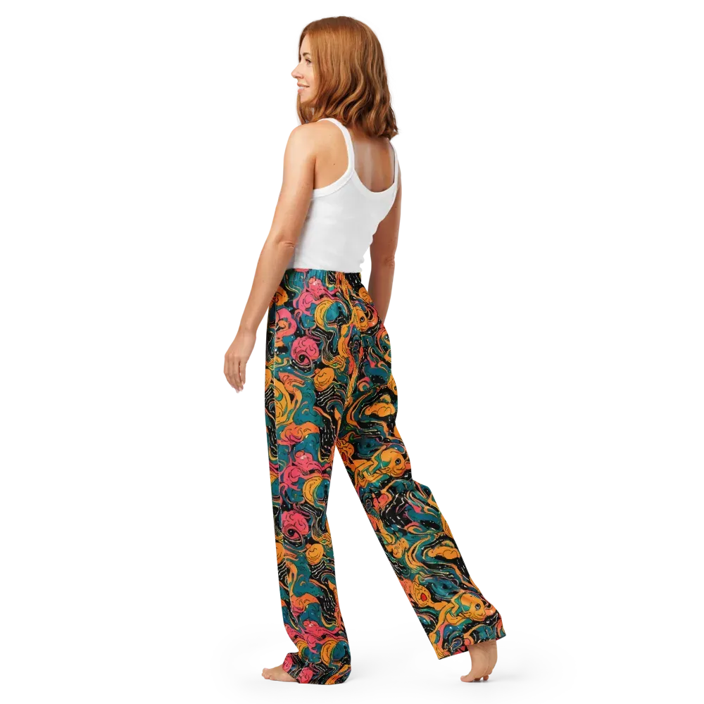 Ink Ocean on Women's Pajama Pants — Back