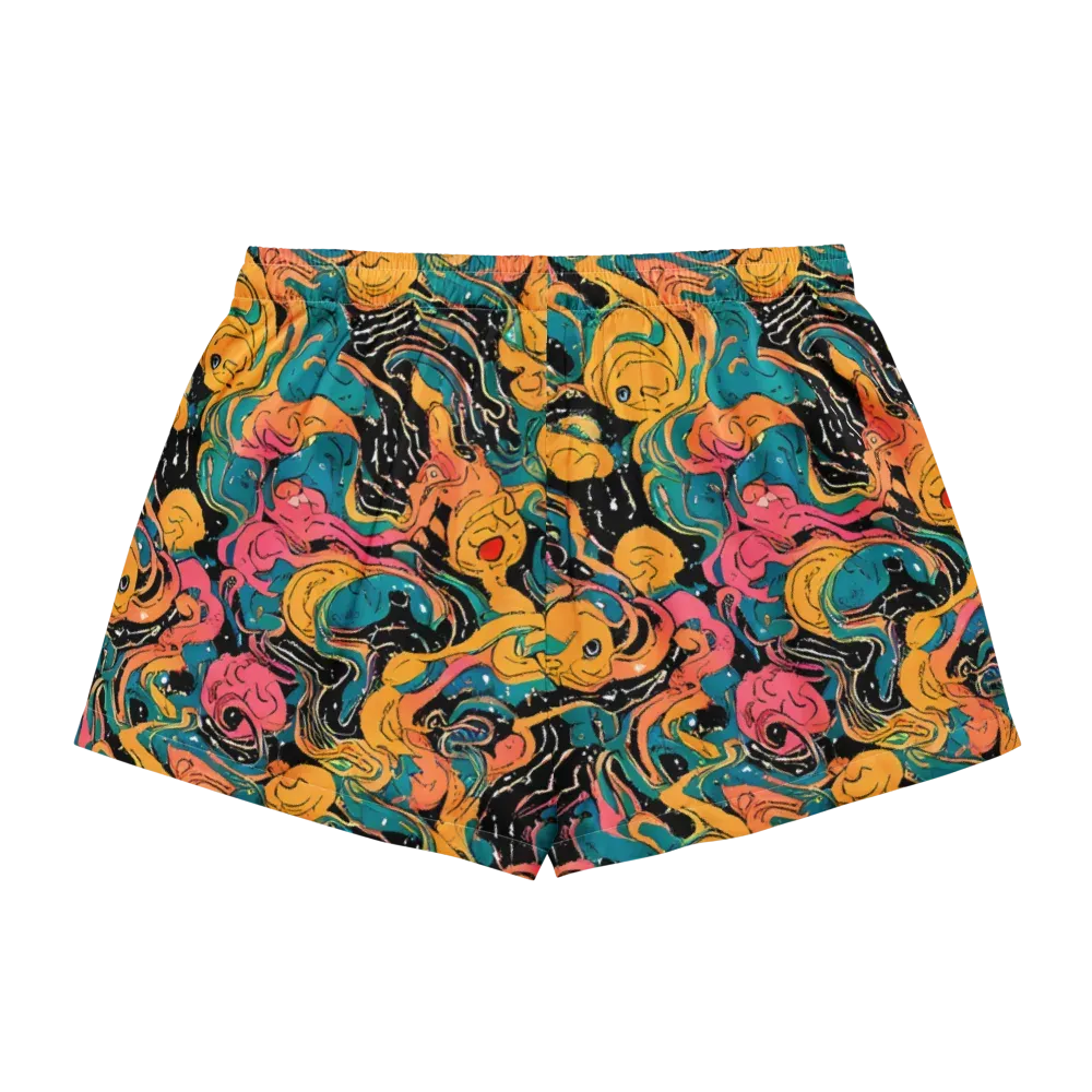 Ink Ocean on Women's Pajama Shorts — Back