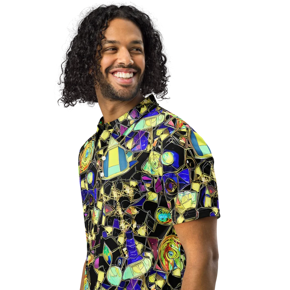 Electric Mineral on Men's Slim Fit Polo Shirt — Left Front