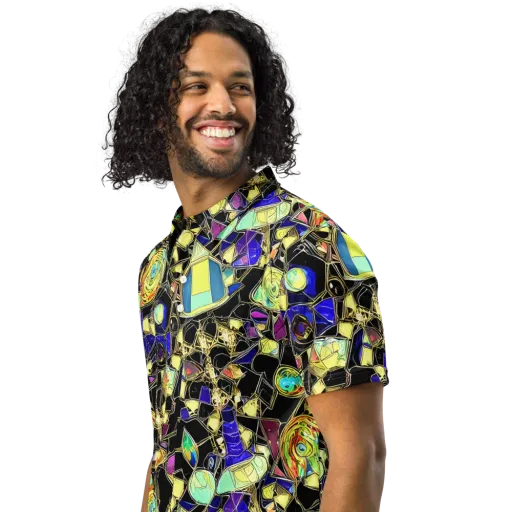 Electric Mineral on a Men's Slim Fit Polo Shirt