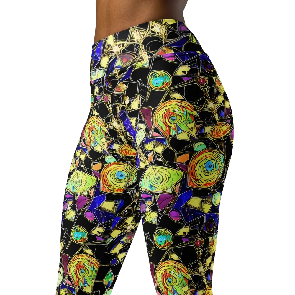 Electric Mineral on Yoga Leggings — Left Front