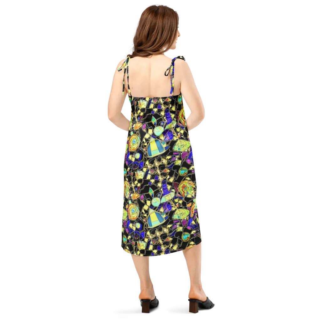 Electric Mineral on Slip Dress — Back