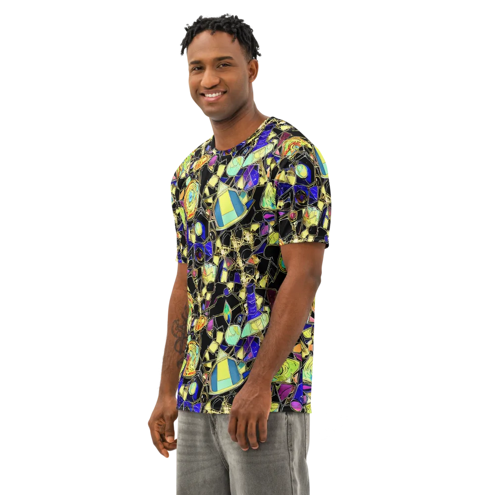 Electric Mineral on Men's Cotton Crew Neck T-Shirt — Left Front