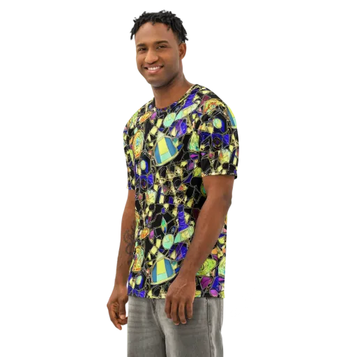 Electric Mineral on a Men's Cotton Crew Neck T-Shirt