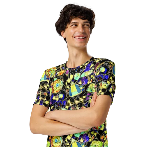Electric Mineral on a Men's Crew Neck T-Shirt