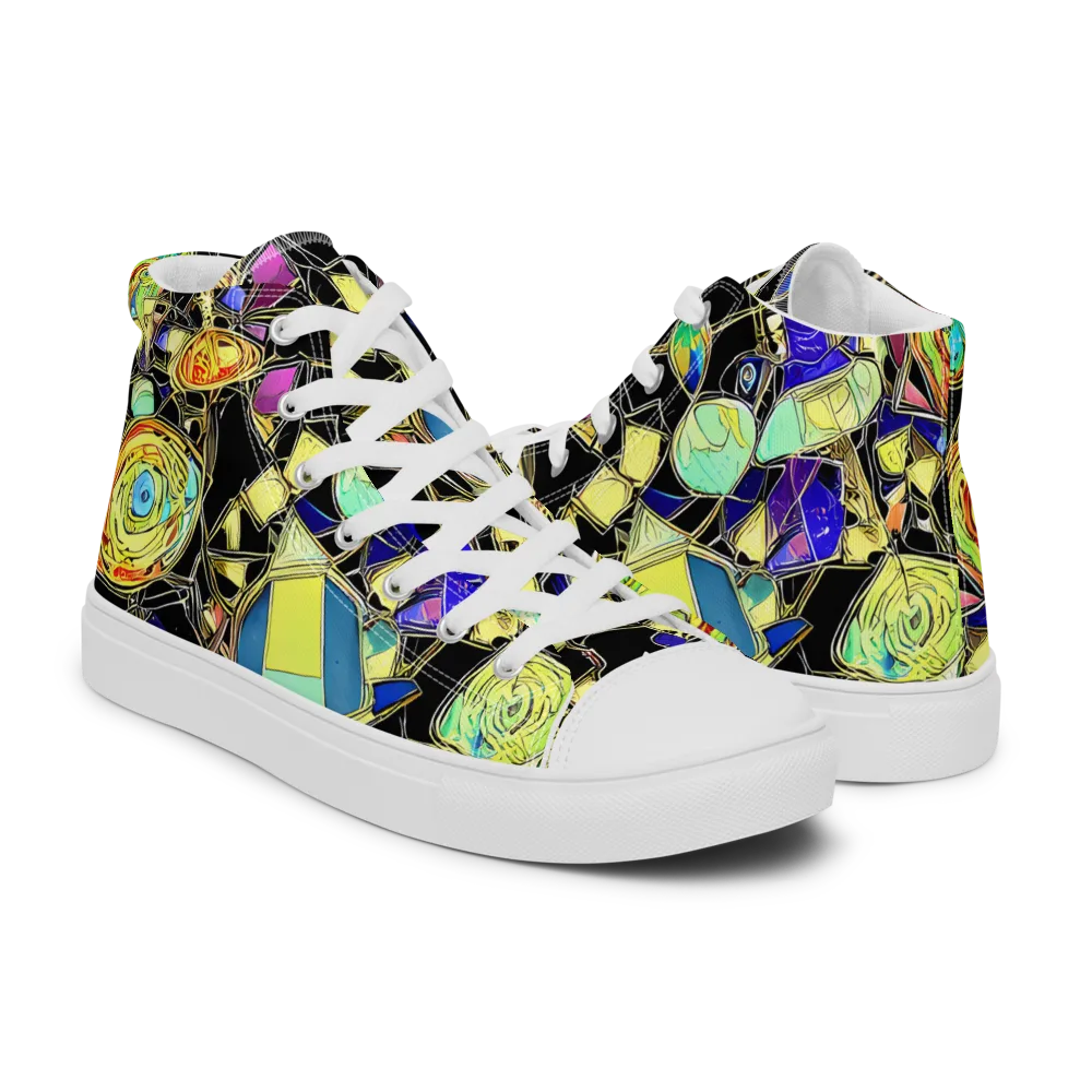 Electric Mineral on Men's High Top Canvas Shoes — Right