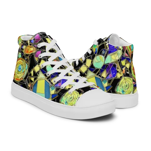 Electric Mineral on a Men's High Top Canvas Shoes