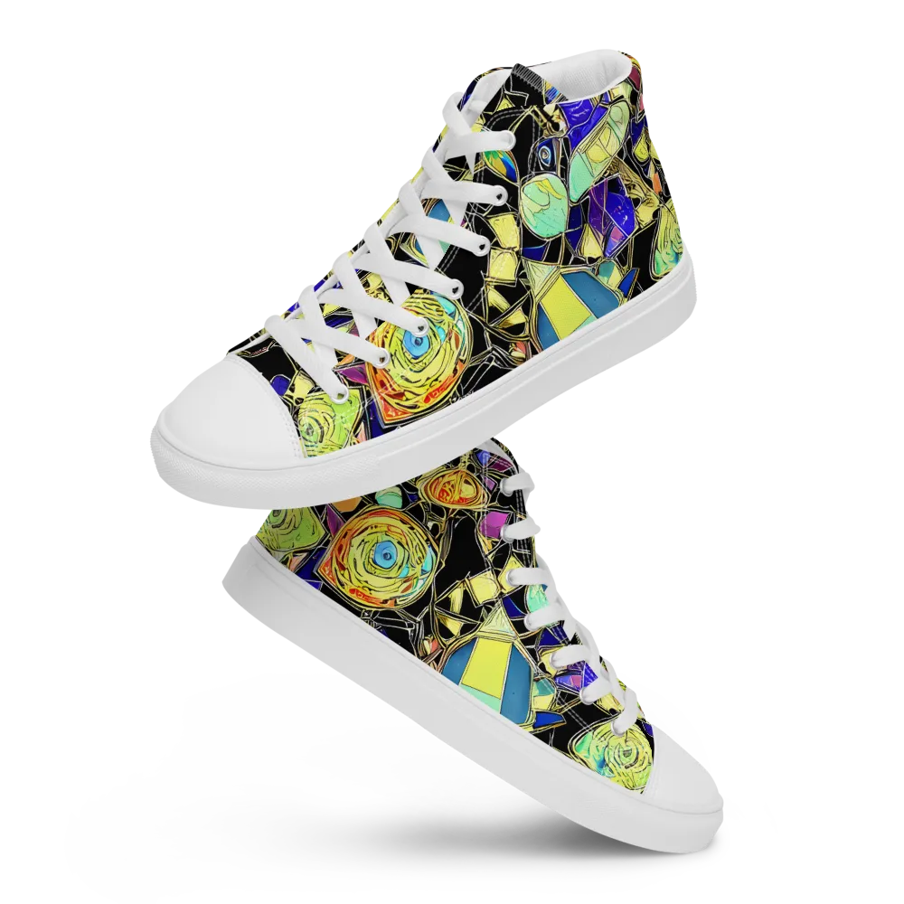 Electric Mineral on Men's High Top Canvas Shoes — Front