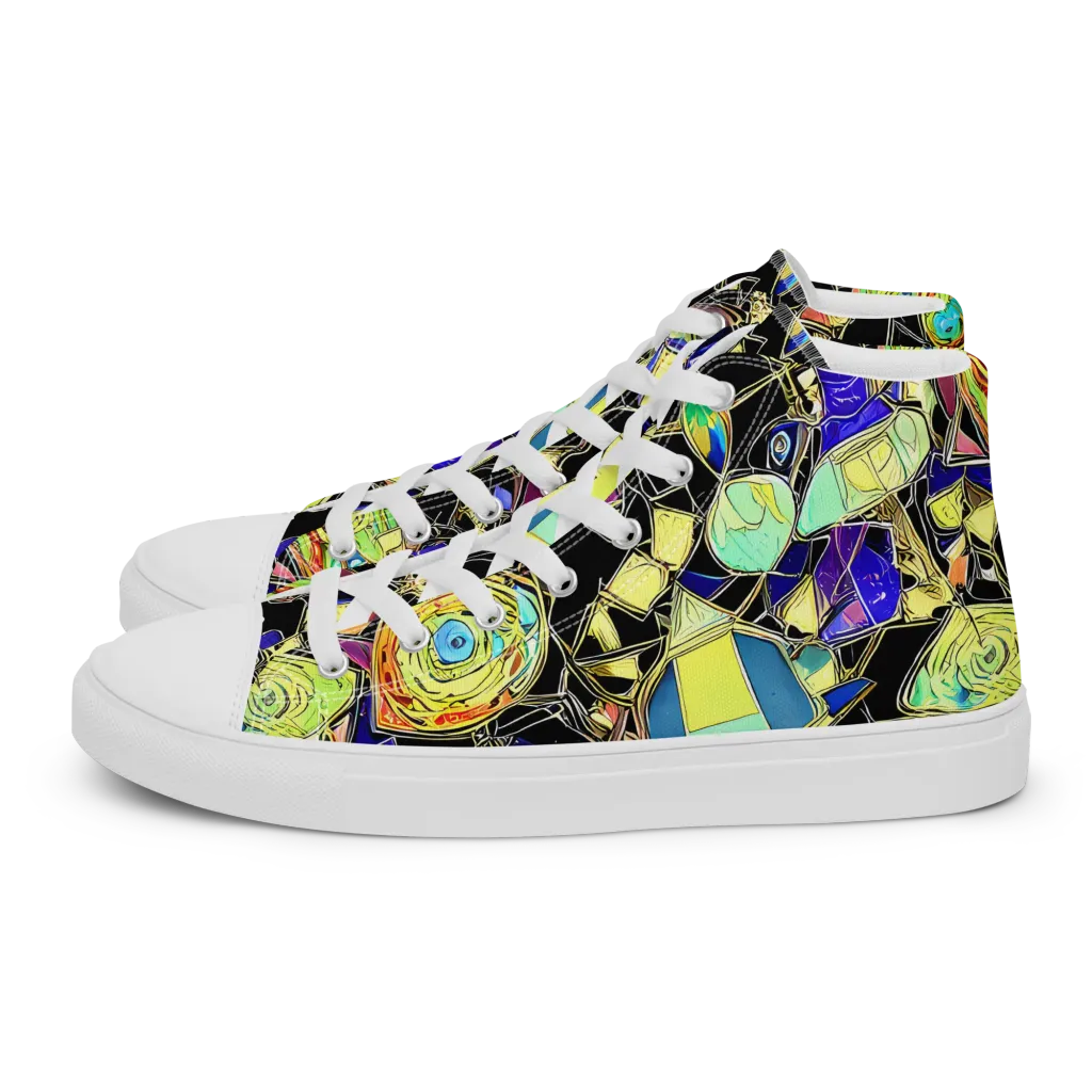 Electric Mineral on Women's High Top Canvas Shoes — Left